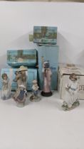 Mixed Lladro figurines, boxed, to include Sweet Scents, girl with a basket of flowers, unboxed and