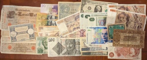 Banknotes - Mixed 20th century banknotes to include, USA, Germany, Australia, South Africa, France 2