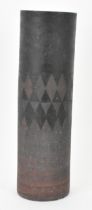 An early Troika pottery cylindrical vase by Benny Sirota, with painted bi-colour banded and