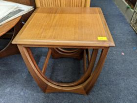 A mid century G-Plan teak nest of two tables, the largest 48 x 46 x 43cm, Location: