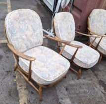 A pair of mid 20th century Ercol spindle back armchairs, Location: Blue Con