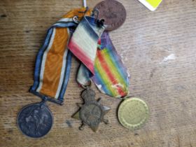 A World War 1 three medal campaign group comprising 1914-15 star, BWM and Victory medal, with