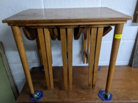 A Poul Hundervad mid century Danish teak nesting tables, 57.5 x 62 x 42, Location: