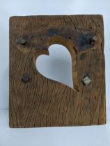 A bespoke heart cut out in a block from Hyde Pier, 34.5 x 30, Location: