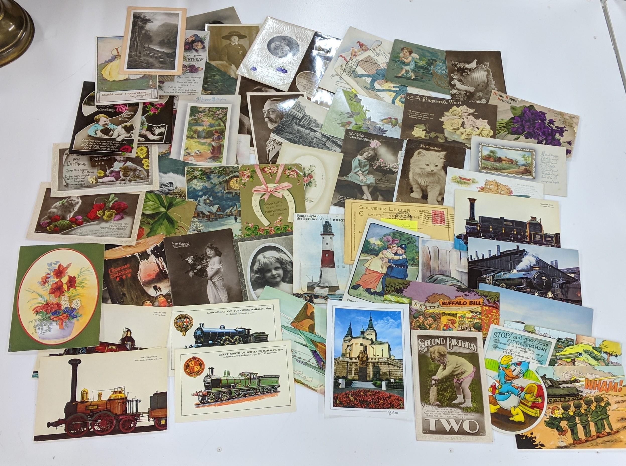 Assorted postcards birthday cards and other novelty cards to include examples from Weymouth,