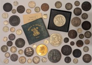 Mixed Coins of Interest - to include a 1880 Half Rupee, 1891 British Guiana and West Indies