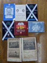 Group of football and rugby match programmes, coins and a scrap book to include FA Cup Semi Final