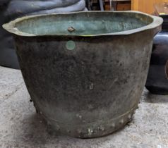 A Victorian copper coal planter log basket 55.5cm internal diameter Location: