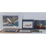 Mixed RAF related framed and glazed prints, to include one entitled The Sword Fish Attach at