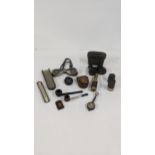 A mixed lot to include an early 20th century combined emergency compass, along with a pair of