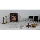 A mixed lot to include mostly crystal cut drinking glasses to include Waterford and others, along