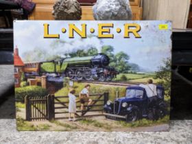 A reproduction LNER printed sign Location: