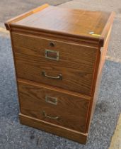 A modern oak finished, two drawer filing cabinet, 72cm h x 48cm w, Location: