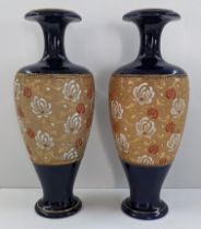 A pair of Royal Doulton Slaters patent vases, impressed marks, No.6038 and initials 'gr', 26h