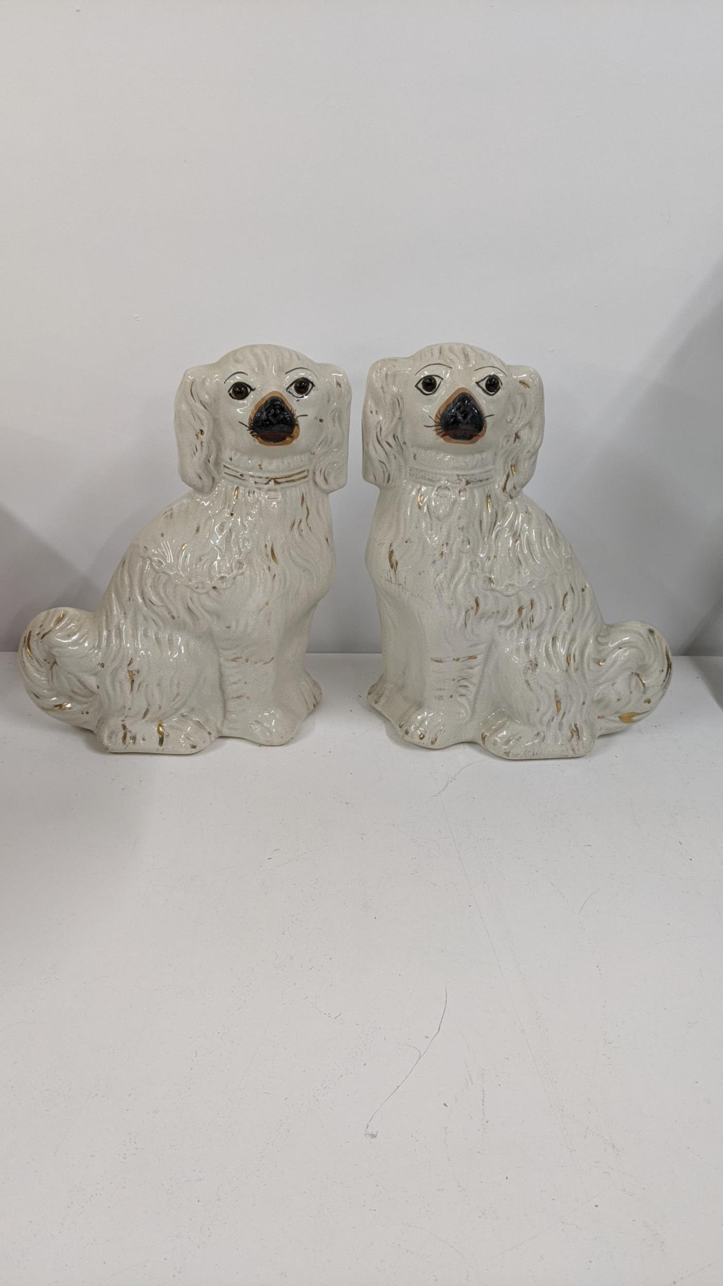 A pair of 19th century Staffordshire spaniels, 30cm h, Location: - Image 2 of 8