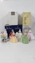 Mixed figurines to include Royal Doulton, a Leonardo Clown, boxed, Coalport and one other, Location: