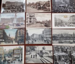 A quantity of early to mid 20th Century postcards in 2 wooden boxes mainly of London to include