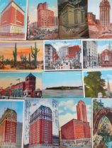 A quantity of mid 20th century postcards of American buildings and historical sights, early 20th