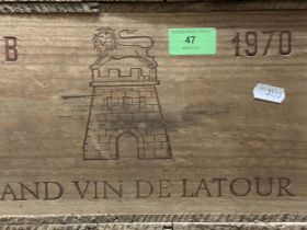 1 case of Chateau Latour 1970 Grand Vin, 12 bottles Location: