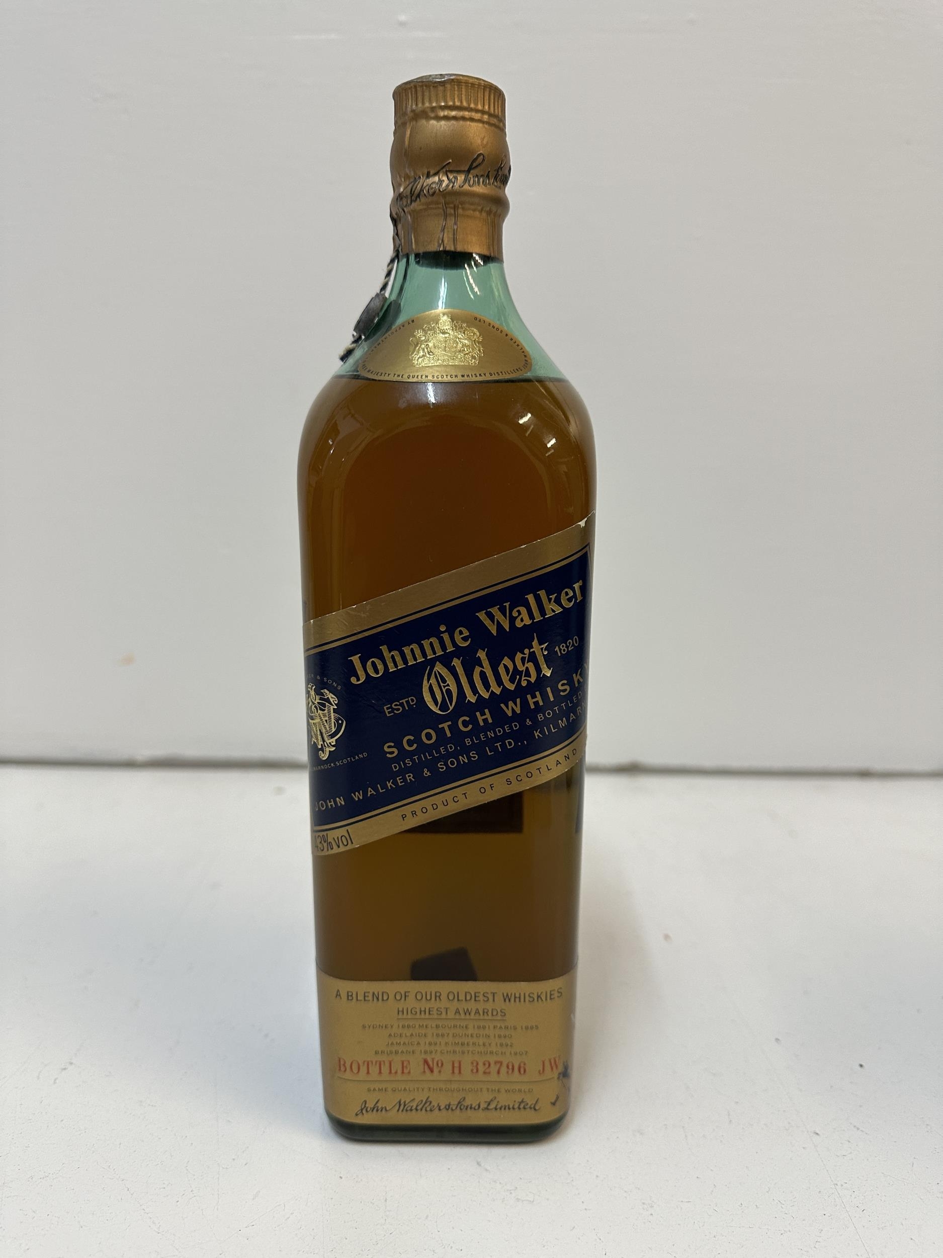 Johnnie Walker Oldest 1820 Scotch whisky, bottle no H32796 JW