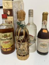 Seven bottles of spirits to include Captain Morgan, Jamaican Rum, Chopi Vodka and Gin Location: