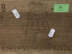 1 case of Chateau Latour 1970 Grand Vin, 12 bottles Location: