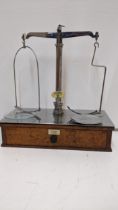 Chemist chrome and wooden scales inscribed Langer London Location: