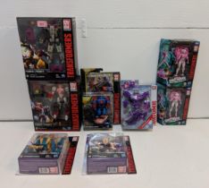 Eight toys to include Eanthrise Transformers power of the Primes and Combiner Wars Transformers