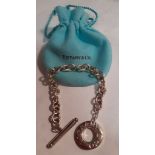 Tiffany & Co-A silver open chain bracelet, the chain measuring 15cm long, weight 24.1g with