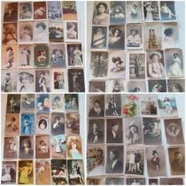 Collectable theatrical, group photographic and comical postcards circa 1900's -1930 to include