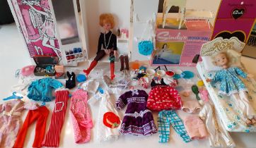 Sindy- A 1970's collection of Sindy, Skipper and Pippa clothing and accessories to include kitchen