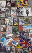 A large quantity of Motorcycle autobiographies and magazines, Fishing and other books to include Guy
