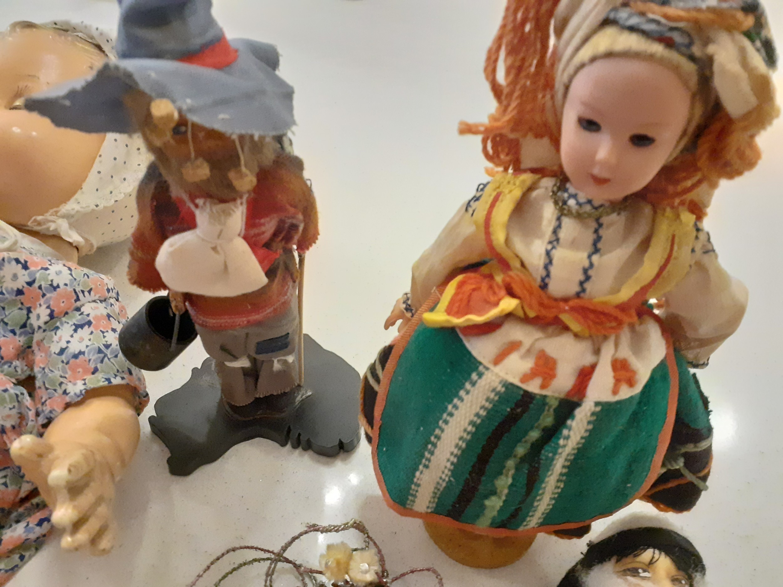 A collection of vintage dolls of the world to include a Chad Valley rag doll with green checked - Image 5 of 6