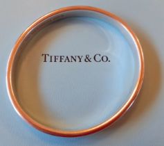 Tiffany & Co- A 1997 Tiffany Sterling silver '1837 Collection' concave bangle 33.6g, stamped 925 and