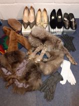 Vintage fashion accessories to include 1970's and later ladies shoes, possibly UK size 6 in