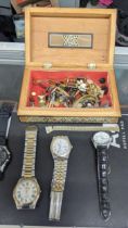 A mixed lot of watches and cufflinks to include a Pulsar, Seiko, SQ100 and other items Location: