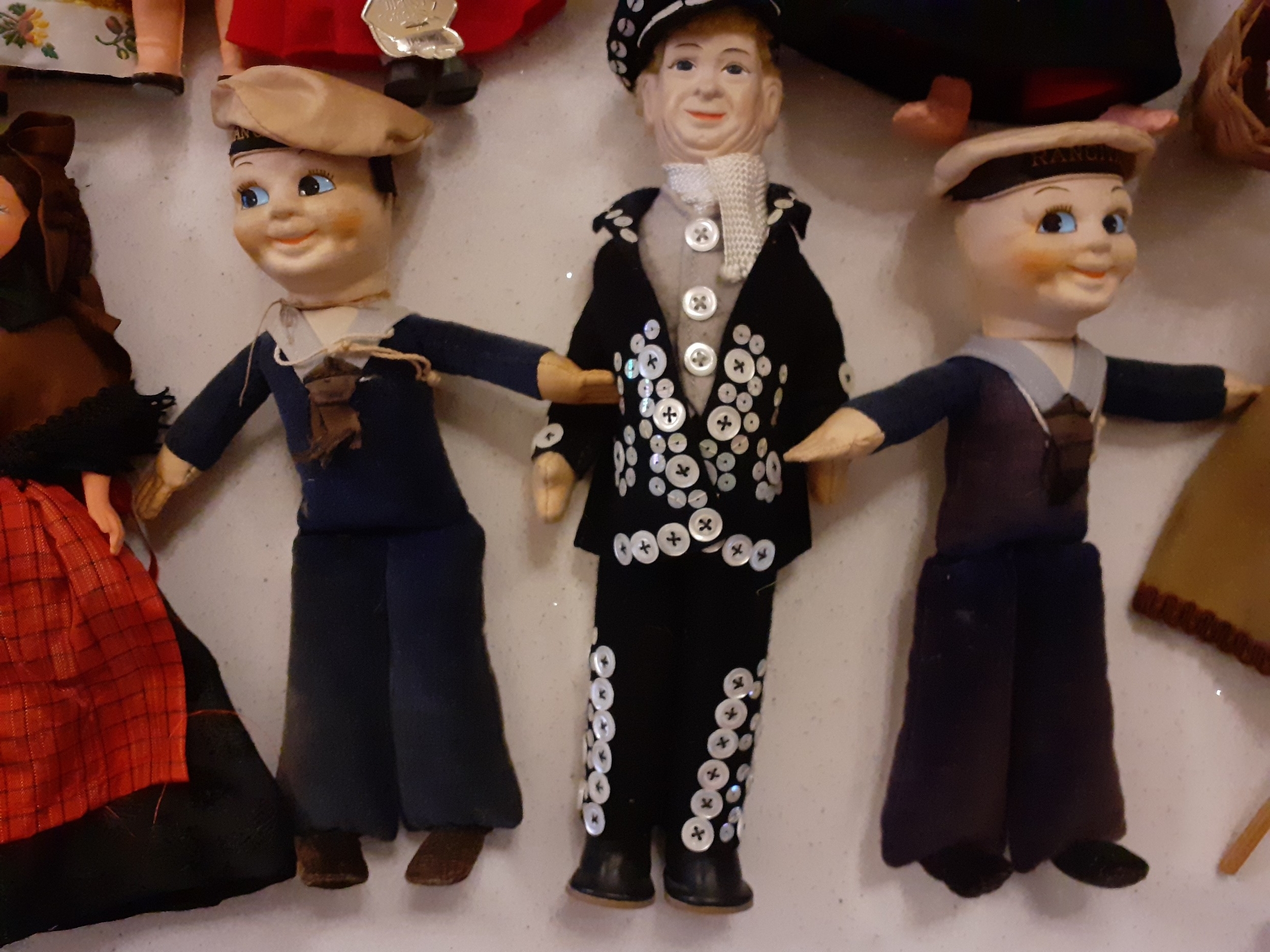 A collection of vintage dolls of the world to include a Chad Valley rag doll with green checked - Image 2 of 6