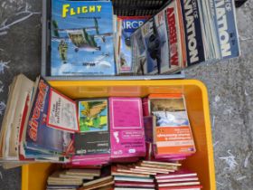 A quantity of aviation, flight and air show magazines 1970s/80s and a selection of ordnance survey