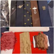 A collection of vintage neck ties to include a navy Concorde example, a Blind Veterans tie and