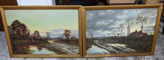 Joel Owen - a pair of Victorian landscapes, oil on canvas signed in slip frames Location: