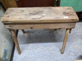 A Victorian pine small bench or stool, 54 x 71 x 46cm Location: