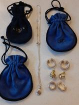 Links of London-Three pairs of silver earrings to include a pair of silver gilt knot earrings