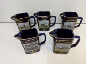 Five Martell Grand National limited edition Seton Pottery jugs 1992 -1996 Location: