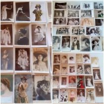 Collectable theatrical postcards circa 1900's -1930 to include Edwardian actresses such as Miss