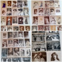 Collectable theatrical postcards circa 1900's -1930 to include Edwardian actresses such as Zena