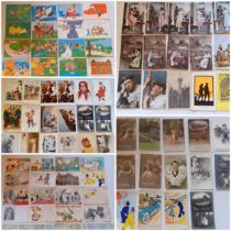 Collectable Worldwide postcards, circa 1900's -1930 to include WW1 and German military examples,