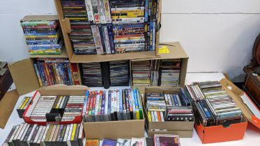 A selection of DVD's to include box sets together with cassettes and cd's Location: