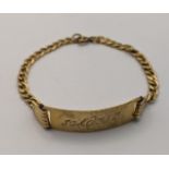 A 9ct gold identity bracelet 7.3g Location: