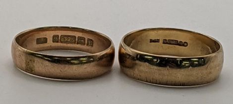 Two 9ct gold wedding rings, 7.85g Location: