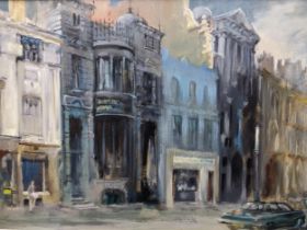 Irene Welburn (1910-2000) view of the window in the Old Visual Aids Library, street scene with